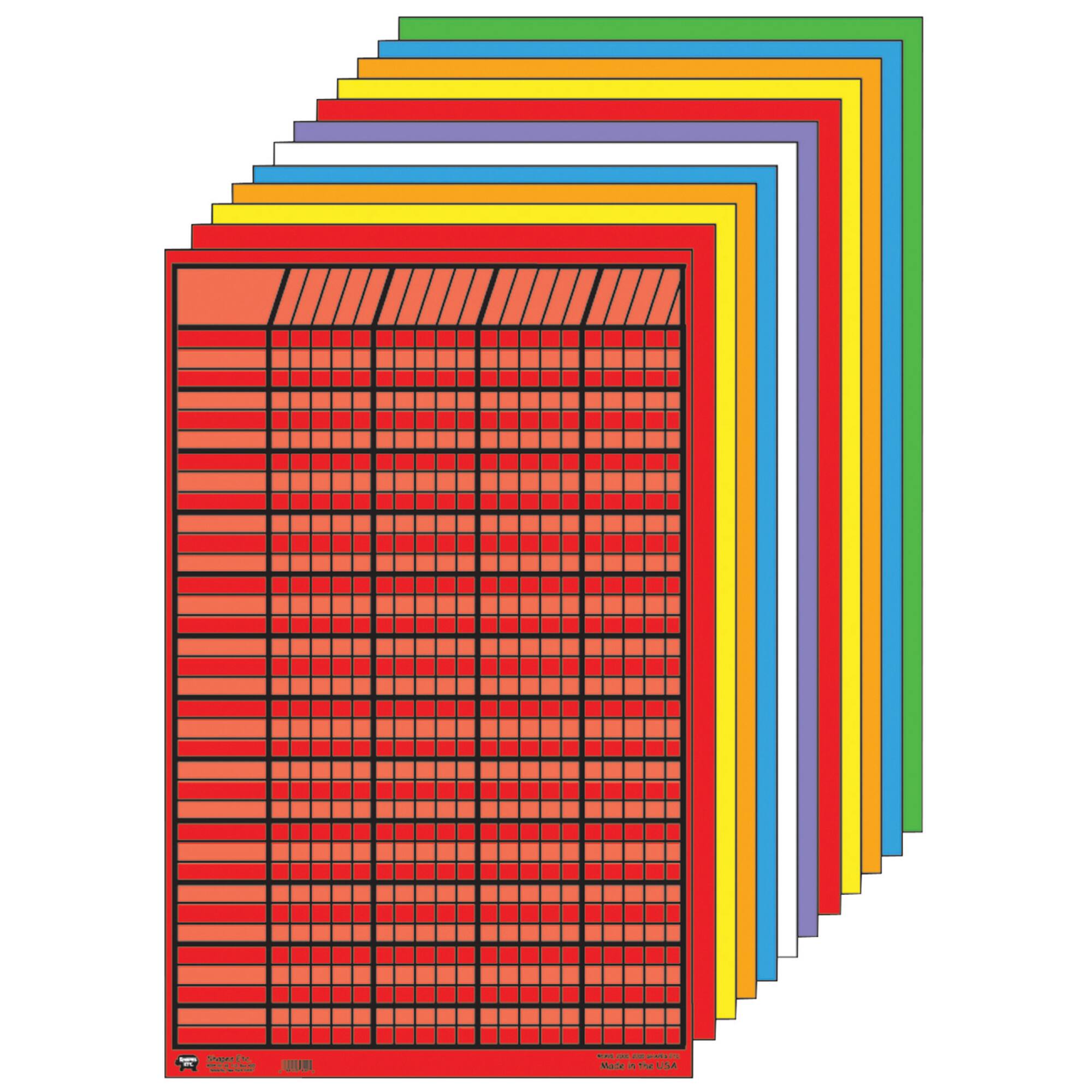 Creative Shapes Etc.™ 14" x 22" Small Vertical Incentive Chart Set, Assorted Color, Pack of 12